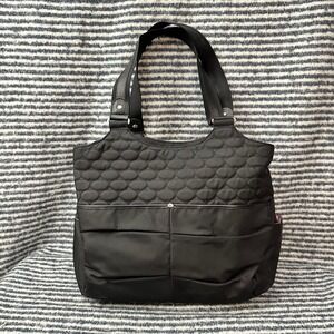 Mosey‎ Life Quilted Black Large Diaper Tote Shoulder Bag Zip Multicompartment